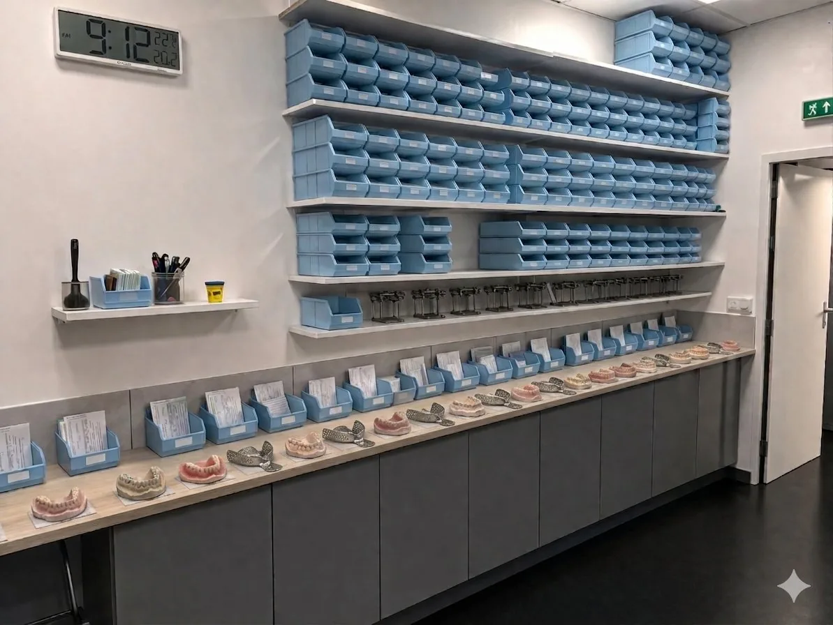 Zone de préparation et logistique du laboratoire de prothèse dentaire